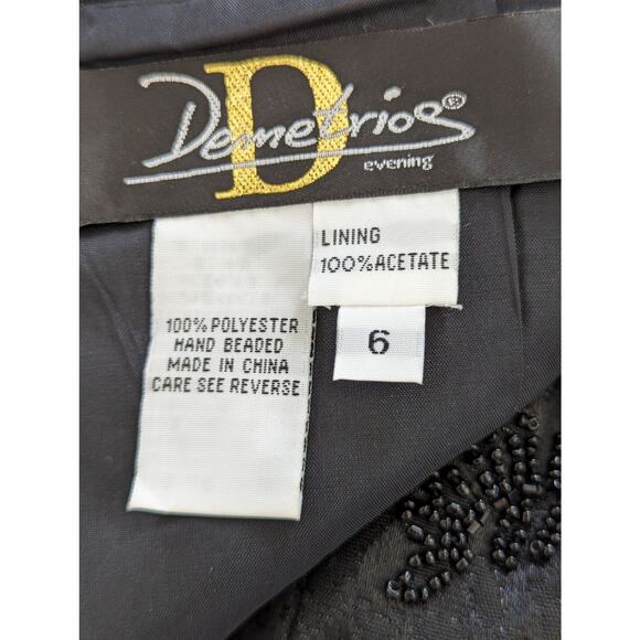NWOT! DEMETRIOS! LUXE, HAND BEADED  PAISLEY FLORAL "LITTLE BLACK DRESS!" SZ 6 - Picture 5 of 8